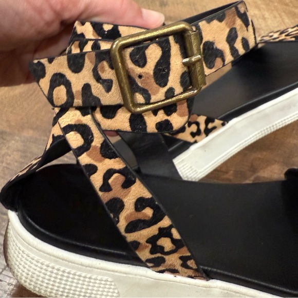 Mia Leopard Print Ankle Strap Women's Sandals - Picture 3 of 11